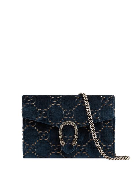 gucci dionysus blue velvet wallet on chain|gucci wallet on chain review.